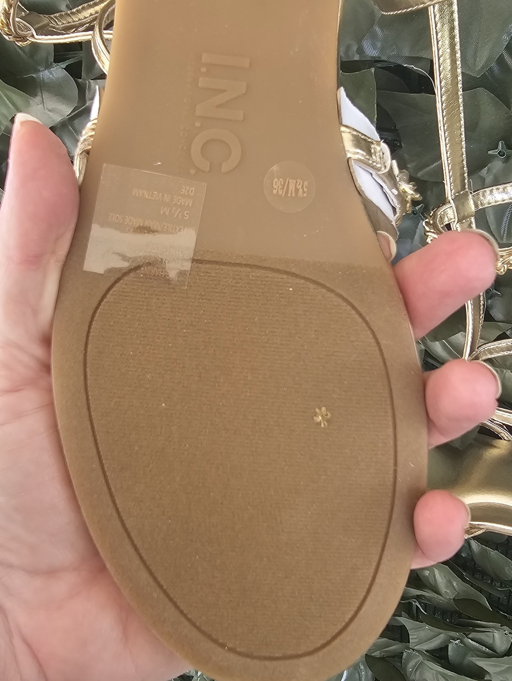 INC International Concepts Metallic Gold Strappy Gladiator Sandals 5.5 M NIB - Picture 7 of 15